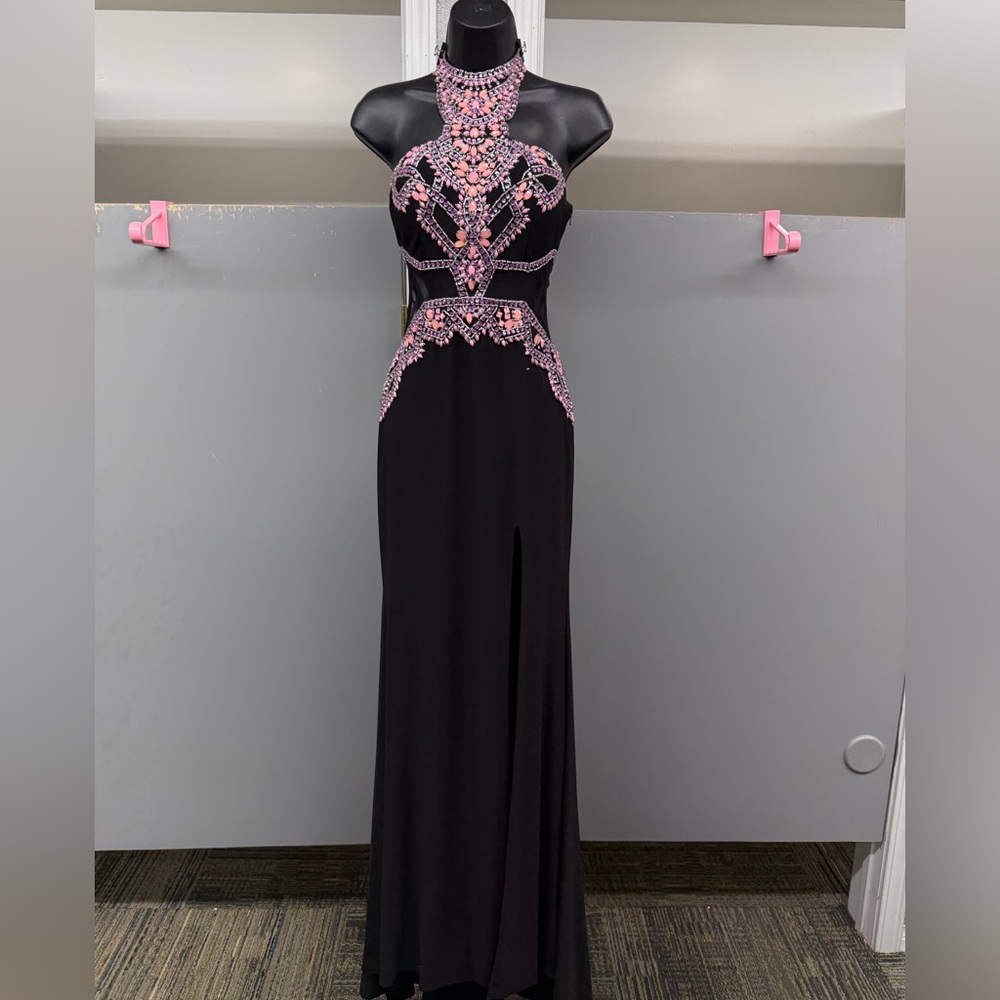 RACHEL ALLAN SZ-0 7188 BLACK PROM/FORMAL/PAGENT DRESS